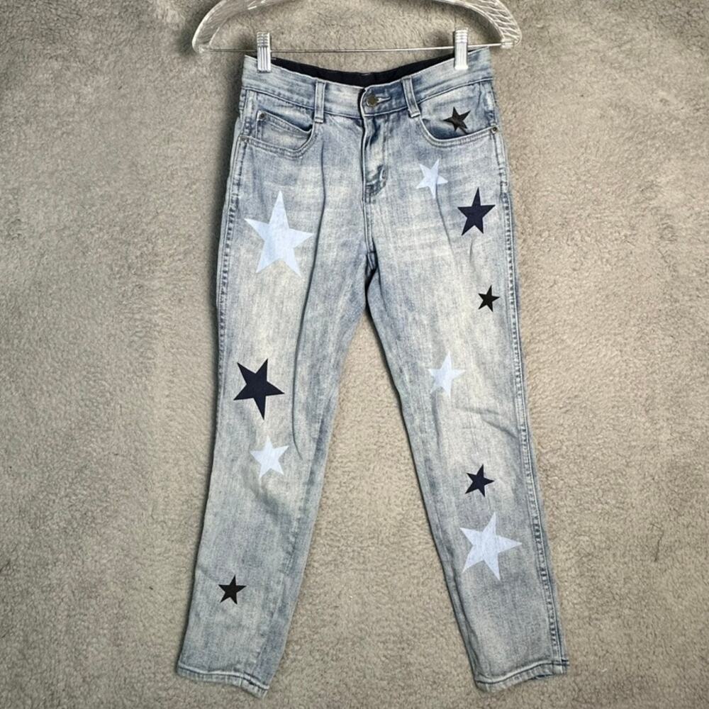 Stella McCartney Size 27 Denim Jeans Crop High Waist Star Design Casual Comfort